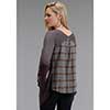 Stetson Ladies Grey Sweater Knit Peasant Top