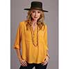 Stetson Ladies Crepe 3/4 Sleeve Blouse - Gold
