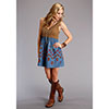 Stetson Fitted Tank Bodice Dress w/Embroidery- Saddle Brown/Denim