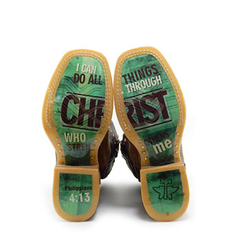 Tin Haul Youth I Believe Boots w/Philippians 4:13 Sole #2