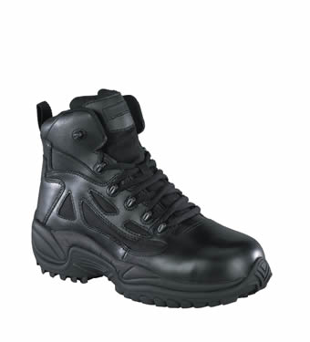 Reebok Men's Black Stealth 6 Military Boots w/Safety Toe & Side Zip