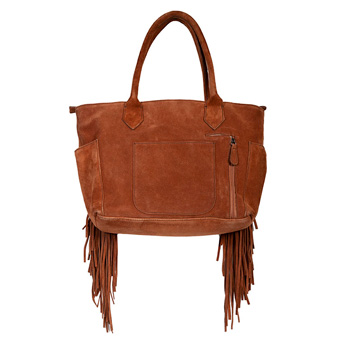 Scully Leather Fringe & Studded Large Tote - Tan #2
