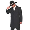 Men's WAH MAKER Black Wool Blend Frock Coat