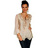 Scully Honey Creek  Lace & Ruffle Blouse - Natural