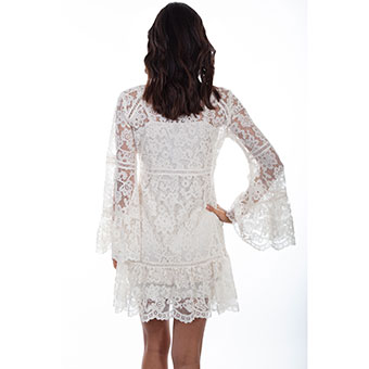 Scully Honey Creek Ladies Floral Lace Dress - Ivory #2