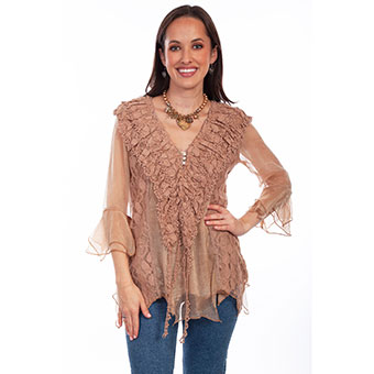 Scully Honey Creek Crochet Lace Top - Natural