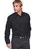 Scully Men's Shirt w/Floral Tooled Embroidery - Jet Black