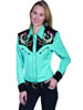 Scully Ladies Long Sleeve Shirt w/Horseshoe Embroidery