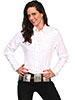 Scully Ladies Long Sleeve Shirt w/Floral Tooled Embroidery - White