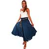 Cantina Collection Ladies Acid Wash Skirt w/Beaded Belt - Dark Blue