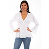 Scully Ladies Long Sleeve Peruvian Cotton Top - White