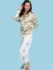 Scully� Ladies' White/Taupe Sweat Jacket w/Horseshoe Embroidery