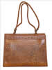 Tan Tooled Leather Handbag w/Studs