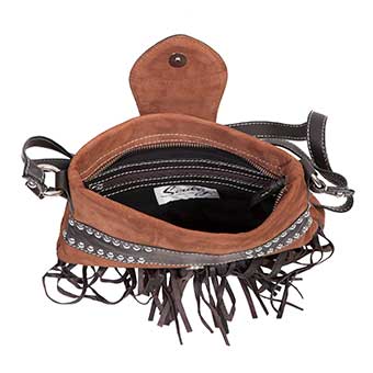 Scully Kester Bolero Tooled Studded Leather Handbag - Brown #2