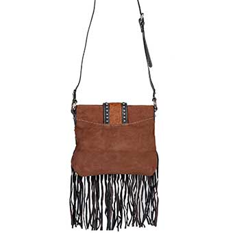 Scully Kester Bolero Tooled Studded Leather Handbag - Brown #3