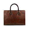 Scully Kester Leaf Embossed Leather Handbag - Brown