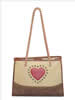 Scully� Cream & Dk Brown Leather Handbag w/Red Heart