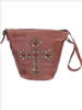 Rust Washed Lambskin Handbag w/Cross