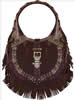 Scully� Dark Brown Leather Handbag w/Buckle & Fringe