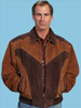 Boar Suede Two-Tone Jacket - Cafe Brown & Chocolate