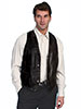 Scully® Men's Whip Stitch Leather Vest - Black Italian Lamb