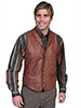 Scully® Men's Whip Stitch Leather Vest - Ranch Tan
