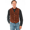 Scully Men's Lambskin Lapel Vest - Cafe Brown