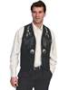 Boar Suede Hand Laced Bead Trim Vest - Black