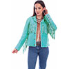 Scully Ladies Suede Fringe Jacket - Turquoise