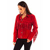 Scully Ladies Suede Fringe Jacket - Red