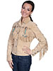 Ladies' Boar Suede Jacket w/Conchos & Fringe