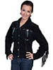 Ladies' Boar Suede Jacket w/Conchos & Fringe