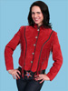 Ladies' Boar Suede Jacket w/Conchos & Beaded Fringe - Red