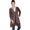 Scully Ladies Fringe Embroidered Suede Coat - Espresso