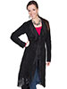 Scully Ladies Boar Suede Fringed Maxi Coat - Black