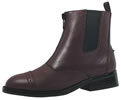 Children's Leather Zipper Riding Boot - Brown
