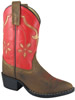 Smoky Mountain® Children's Cactus Flower Western Boot - Distressed Brown/Red