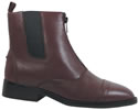 Women's Leather Zipper Riding Boot - Brown