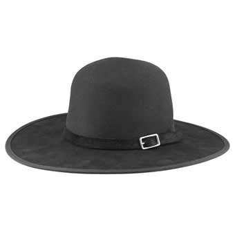 Ashbury Leslie Felt/Suede Hybrid Hat - Black/SIze SM