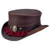 Steampunk Hatter Marlow Top Hat w/Portrait Band - Brown/Burgundy/Size MD