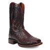 Dan Post Cowboy Certified Alamosa Full Quill Ostrich Boots - Black Cherry