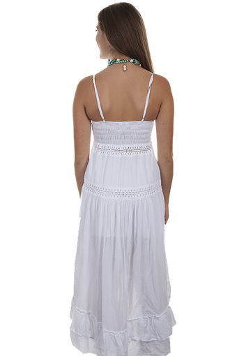Cantina Collection Ladies Peruvian Cotton Midi Sundress w/Spaghetti Straps - White #2