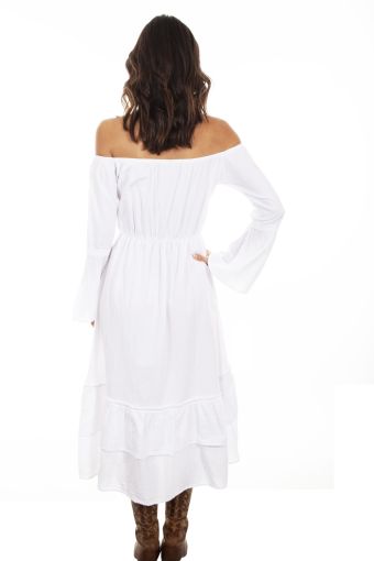 Cantina Collection Ladies Peruvian Cotton Midi Sundress w/Long Sleeves - White #2