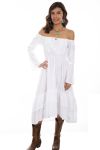 Cantina Collection Ladies Peruvian Cotton Midi Sundress w/Long Sleeves - White