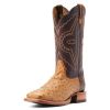 Ariat Men's Broncy Full Quill Ostrich Western Boots - Antique Saddle/Chestnut