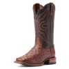 Ariat Men's Broncy Full Quill Ostrich Western Boots - Cinnamon/Dark Auburn