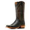 Ariat Men's Futurity Done Right Full Quill Ostrich Western Boots - Inkwell Black