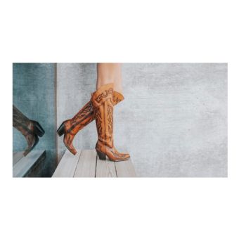 Dan Post Women's Seductress Tall Leather Boots - Chestnut #11