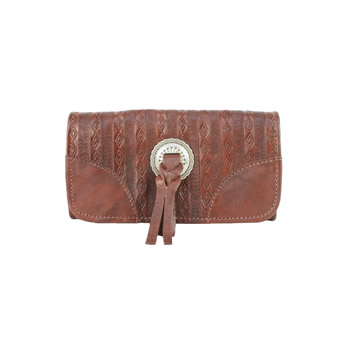 American West Southern Style Tri-Fold Wallet - Brown