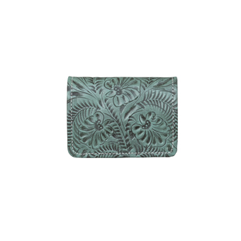 American West Small Ladies' Tri-Fold Wallet - Turquoise #1